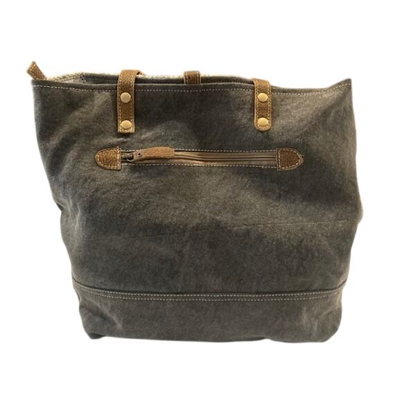 Myra Bag-Dream Catcher Tote Leather & Canvas Bag - Picture 2 of 8